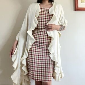 ❌SOLD 
Knit cream waterfall shawl scarf